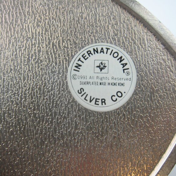 International Silver Plated Heart Jewelry Trinket Box Red Velvet Inner Vintage - Picture 8 of 13